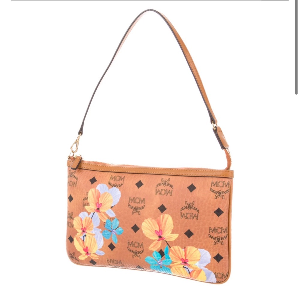 MCM floral visetos zip pouch